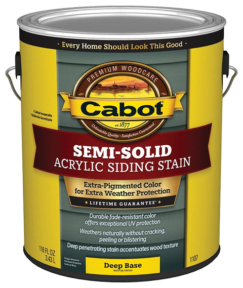 Cabot 1100 Series 140.0001107.007 Semi-Solid Siding Stain, Natural Flat, Liquid, 1 gal, Can, Pack of 4