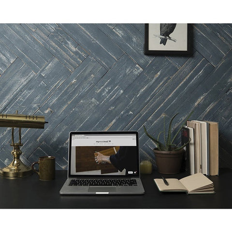 DIY Wood Panels Peel and Press 10.5 Sq. Ft. Blue Ocean