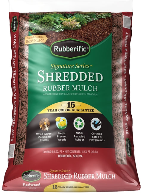 GroundSmart GSBF08RD96 Landscape Mulch, 9.6 sq-ft Coverage Area, Rubber, Red, 0.8 cu-ft Bag