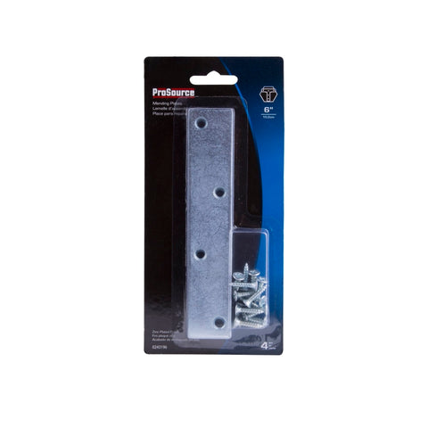 ProSource MP-Z06-C4PS Mending Plate, 6 in L, 1-1/8 in W, Steel, Screw Mounting