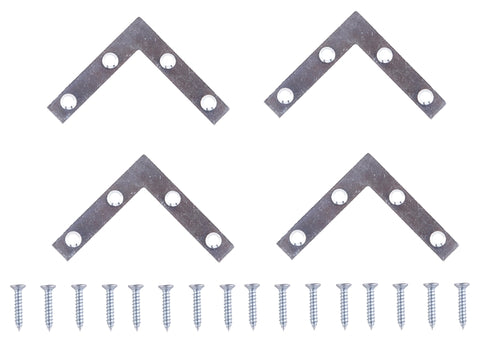 ProSource FC-Z02-C4PS Corner Brace, 2 in L, 2 in W, 3/8 in H, Steel, Zinc-Plated, 1.6 mm Thick Material