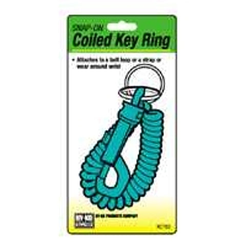 Hy-Ko KT153 Key Ring, Coiled, Includes: (1) Plastic Clip, Pack of 25