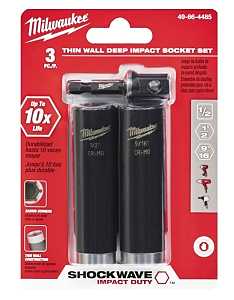Milwaukee SHOCKWAVE Impact Duty Series 49-66-4485 Deep Well Socket Set, Steel, Black