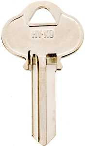 Hy-Ko 11010S4 Key Blank, Brass, Nickel, For: Sargent Cabinet, House Locks and Padlocks, Pack of 10