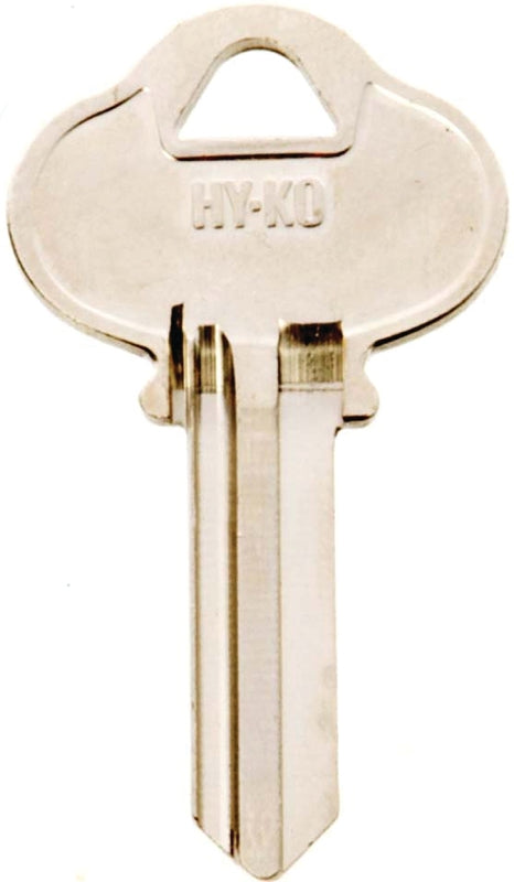 Hy-Ko 11010S4 Key Blank, Brass, Nickel, For: Sargent Cabinet, House Locks and Padlocks, Pack of 10