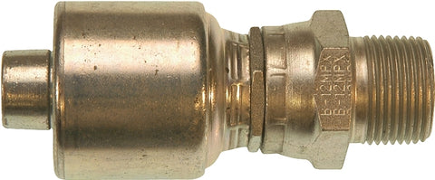 Gates MegaCrimp G25105-0404 Hose Coupling, 1/4 x 1/4 in Dia, 2.61 in, 1/4-18, Crimp x NPTF, Straight Angle, Steel, Zinc
