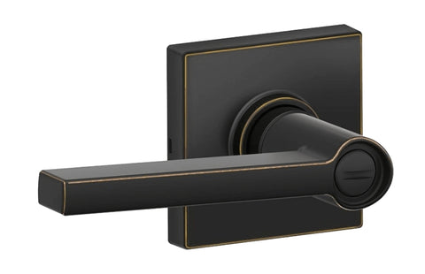 Schlage J Series J40 SOL 716 COL Privacy Lever, Mechanical Lock, Aged Bronze, Metal, Residential, 3 Grade