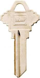 Hy-Ko 11010SC7 Key Blank, Brass, Nickel, For: Schlage Cabinet, House Locks and Padlocks, Pack of 10