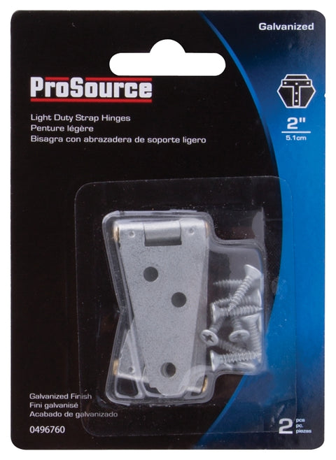 ProSource LSH-G02-C2PS Strap Hinge, 1.2 mm Thick Leaf, Steel, 180 Range of Motion