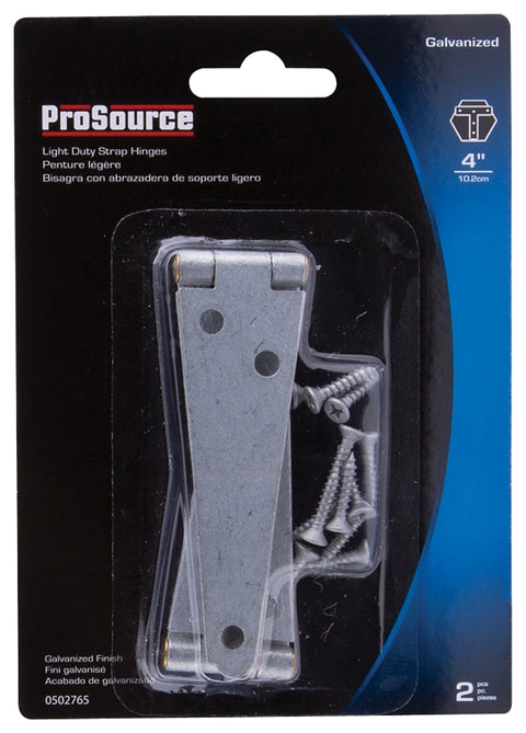 ProSource LSH-G04-C2PS Strap Hinge, 1.4 mm Thick Leaf, Steel, 180 Range of Motion