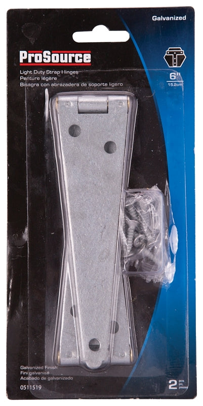 ProSource LSH-G06-C2PS Strap Hinge, 1.4 mm Thick Leaf, Steel, 180 Range of Motion