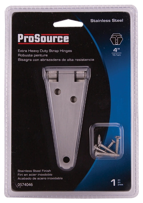 ProSource HSH-S04-C1PS Strap Hinge, 2 mm Thick Leaf, Brushed Stainless Steel, 180 Range of Motion