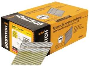 Bostitch S12DGAL-FH Framing Nail, Wire Collation, 3-1/4 in L, Steel, Coated, Round Head