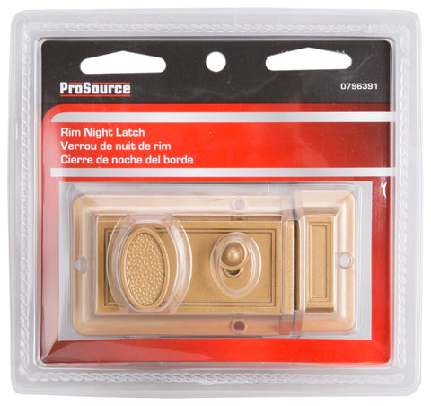 ProSource 6296453-PS Rim Deadbolt, Keyed Different Key, Brass, Brass, Kwikset Keyway, 1-2-3/8 in Thick Door