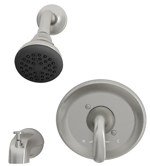 American Standard Cadet Suite 9091512.295 Series Tub and Shower Faucet, Brushed Nickel, Adjustable Showerhead, 2 gpm Tub