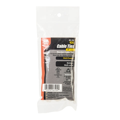 Gardner Bender 46-104 Cable Tie, 6/6 Nylon, Natural
