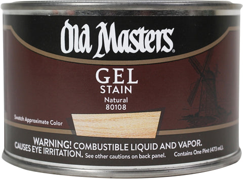 Old Masters 80108 Gel Stain, Natural, Liquid, 1 pt, Can