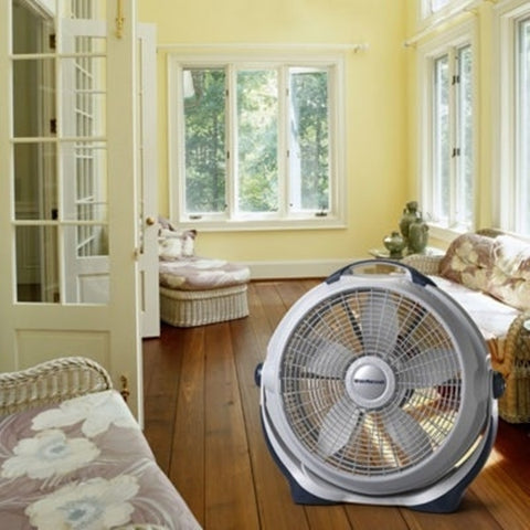Lasko Wind Machine Floor Fan 23-3/8 in. H x 25-3/8 in. L x 7-3/16 in. W 3 speed AC 5 blade Gray