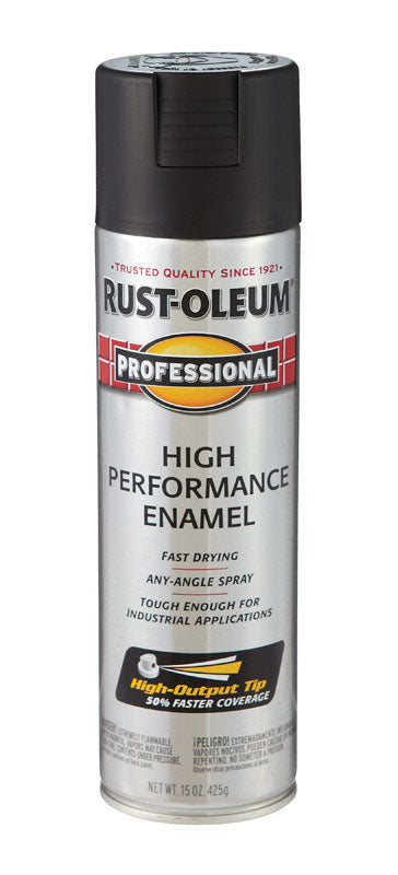 Rust-Oleum Professional High Performance Enamel Spray Paint - Flat Black, Industrial Strength - View #7
