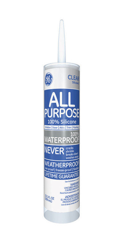 GE 100% Silicone I Sealant Clear 10.1 oz.