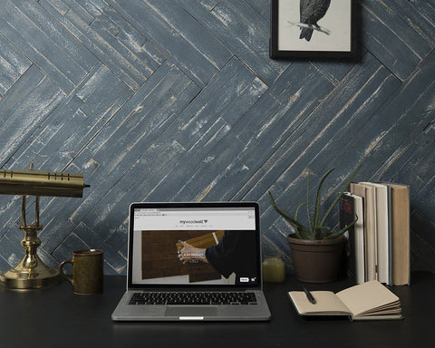 DIY Wood Panels Peel and Press 10.5 Sq. Ft. Blue Ocean