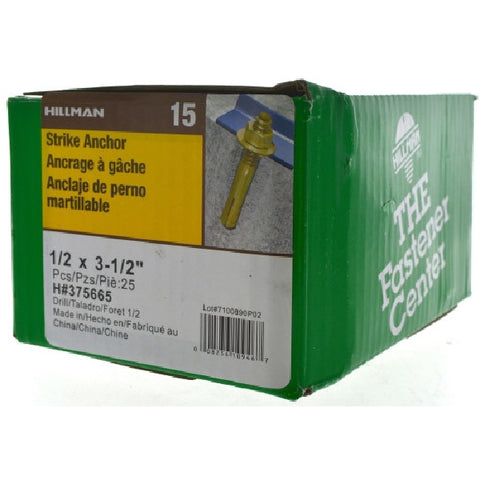 Hillman Strike Anchor 1/2 in. Dia. x 3-1/2 in. L 25 pk
