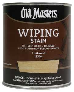 Old Masters 12304 Wiping Stain, Fruitwood, Liquid, 1 qt, Can