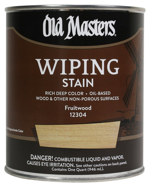 Old Masters 12304 Wiping Stain, Fruitwood, Liquid, 1 qt, Can