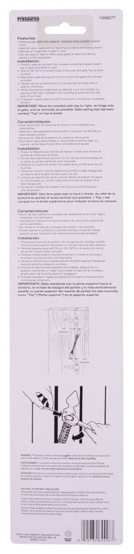 ProSource 33197PKS-PS Gate Spring, 13-3/4 in L, Steel, Black Powder-Coated