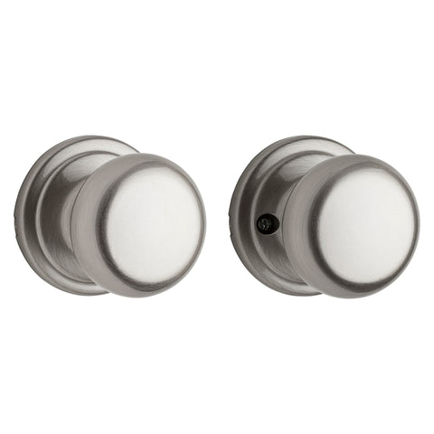 Kwikset Signature Series 720H 156ALBX Passage Knob, Zinc, Satin Nickel, 2-3/8 to 2-3/4 in Backset, 2-1/4 in Strike