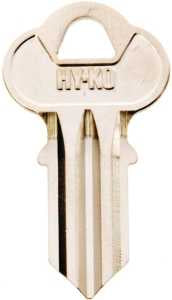 Hy-Ko 11010CG6 Key Blank, Brass, Nickel, For: Chicago Cabinet, House Locks and Padlocks, Pack of 10