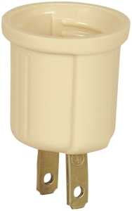Eaton Wiring Devices BP738V Lamp Holder Adapter, 660 W, 2-Outlet, Thermoplastic, Ivory, Pack of 5