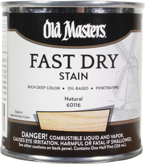 Old Masters 60116 Fast Dry Stain, Natural, Liquid, 1/2 pt