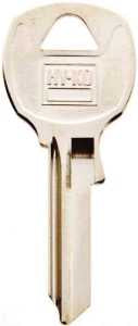 Hy-Ko 11010NA12 Key Blank, Brass, Nickel, For: National Cabinet, House Locks and Padlocks, Pack of 10