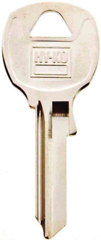 Hy-Ko 11010NA12 Key Blank, Brass, Nickel, For: National Cabinet, House Locks and Padlocks, Pack of 10