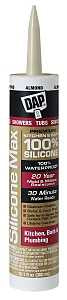 DAP SILICONE MAX 08793 Kitchen and Bath Sealant, Gloss Almond, 24 hr Curing, -35 to 140 deg F, 10.1 fl-oz Cartridge/Tube