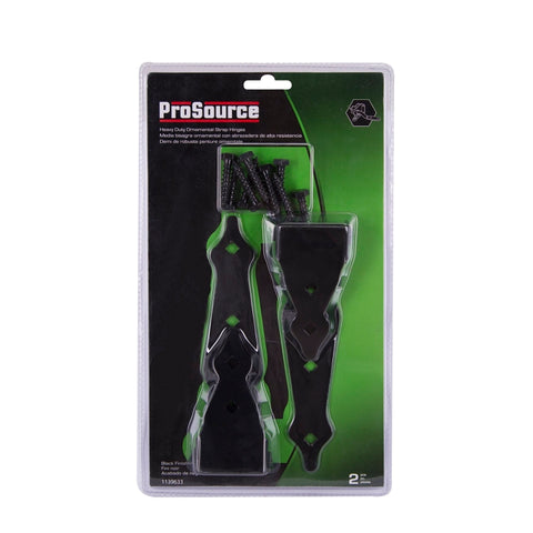 ProSource 33169PKS-PS Strap Hinge, Steel, Black, Loose Pin Pin, 180 deg Range of Motion, 40 (Pair) lb