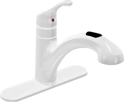 Moen Renzo Glacier CA87316W Kitchen Faucet, 1.5 gpm, 1-Handle, Stainless Steel, Glacier, Deck Mounting