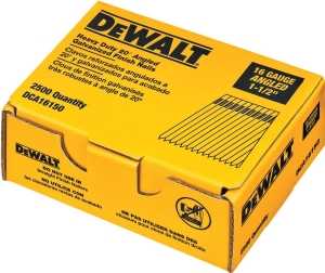 DEWALT DCA16150 Finish Nail, Glue Collation, 1-1/2 in L, 16 Gauge, Suitable for: DC618K Finish Nailer