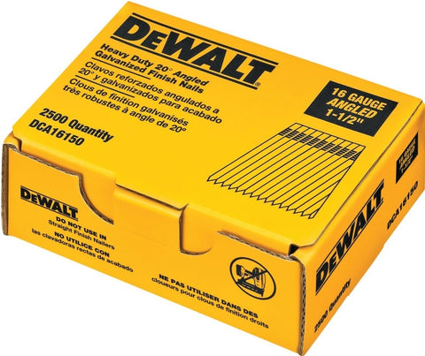 DEWALT DCA16150 Finish Nail, Glue Collation, 1-1/2 in L, 16 Gauge, Suitable for: DC618K Finish Nailer