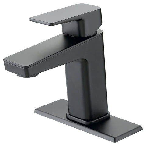 Boston Harbor FS6A0215BL Lavatory Faucet, 1.2 gpm, 1-Handle, 1, 3-Faucet Hole, Metal/Plastic, Matte Black