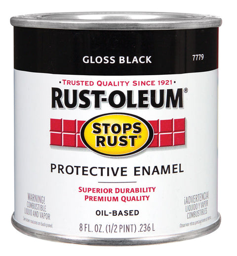 Rust-Oleum Oil Based Protective Enamel Black Gloss 1/2 pt.