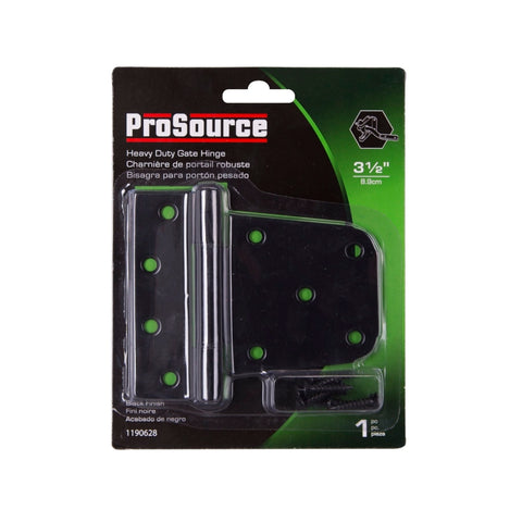 ProSource LR-183-PS Gate Hinge, Steel, Black, Fixed Pin, 180 deg Range of Motion, 46 (Pair) lb