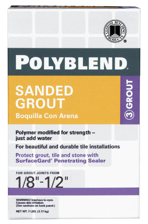 Custom Polyblend Natural Gray Sanded Grout 7 lb.