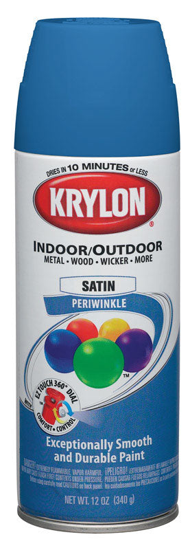 Krylon Periwinkle Satin Smooth and Durable Paint 12 oz.