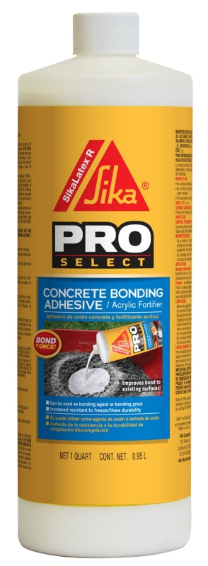 Sika SikaLatex R PRO SELECT Series 471643 Bonding Adhesive, Liquid, Milky White, 1 qt, Jug