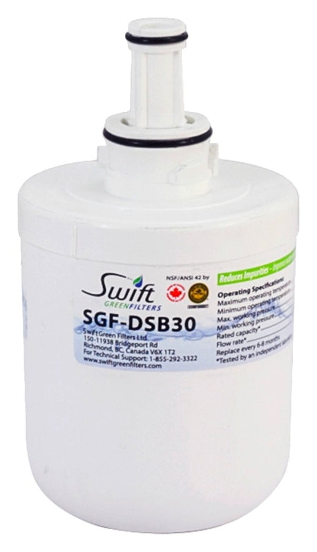 Swift Green Filters SGF-DSB30 Refrigerator Water Filter, 3 in Dia, 6 in, 0.5 gpm