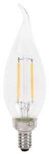 Sylvania 40854 Natural LED Bulb, Decorative, B10 Bent Tip Lamp, 25 W Equivalent, E12 Lamp Base, Dimmable, Clear