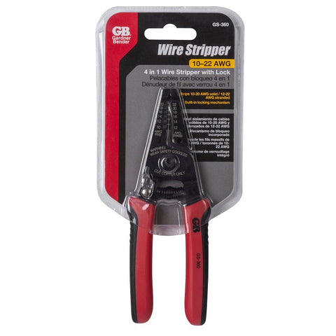 Gardner Bender GS-360 Wire Stripper, 10 to 20 AWG Wire, 10 to 20 AWG Solid, 12 to 22 AWG Stranded Stripping, 6 in OAL