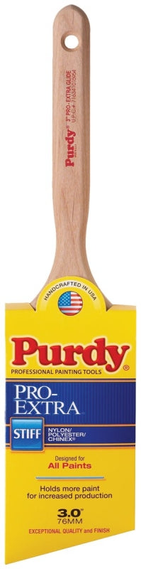 Purdy 144152730 Trim Brush, Natural Hardwood Handle, 3 in W, Nylon/Polyester Bristle